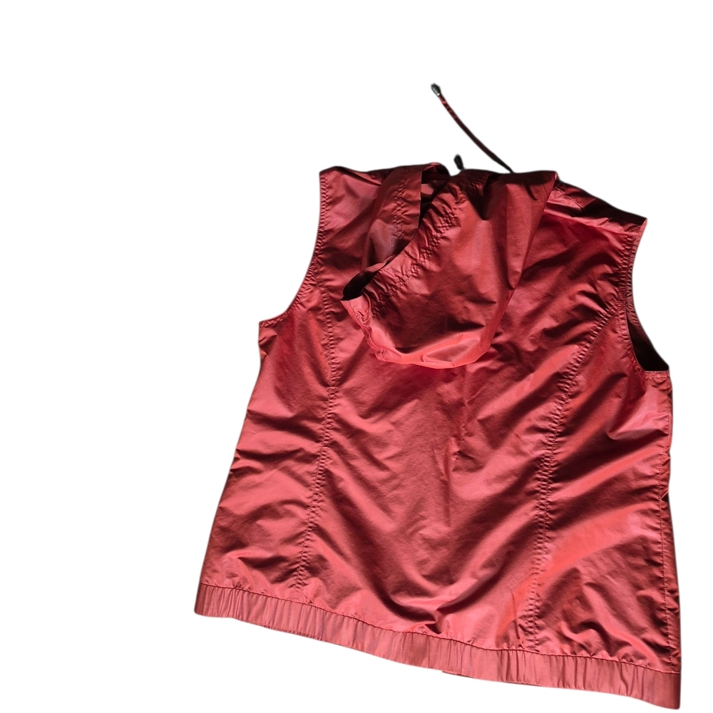 2 Burnt Orange Hudded Vest with V-Neck Zip Up - Picture 4 of 7